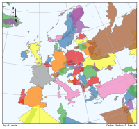 A map of Europe where each individual country has been turned upside down
